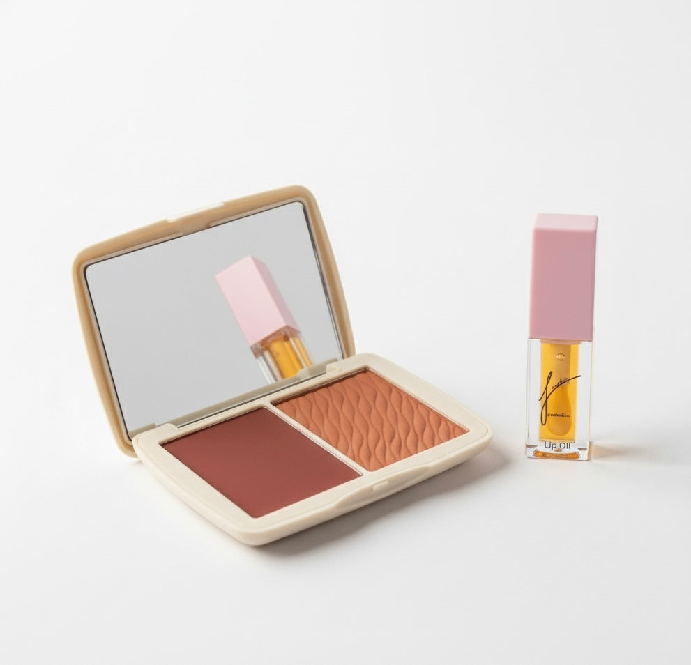 Luxe Glow Set – Berry Blush & Peach Lip Oil